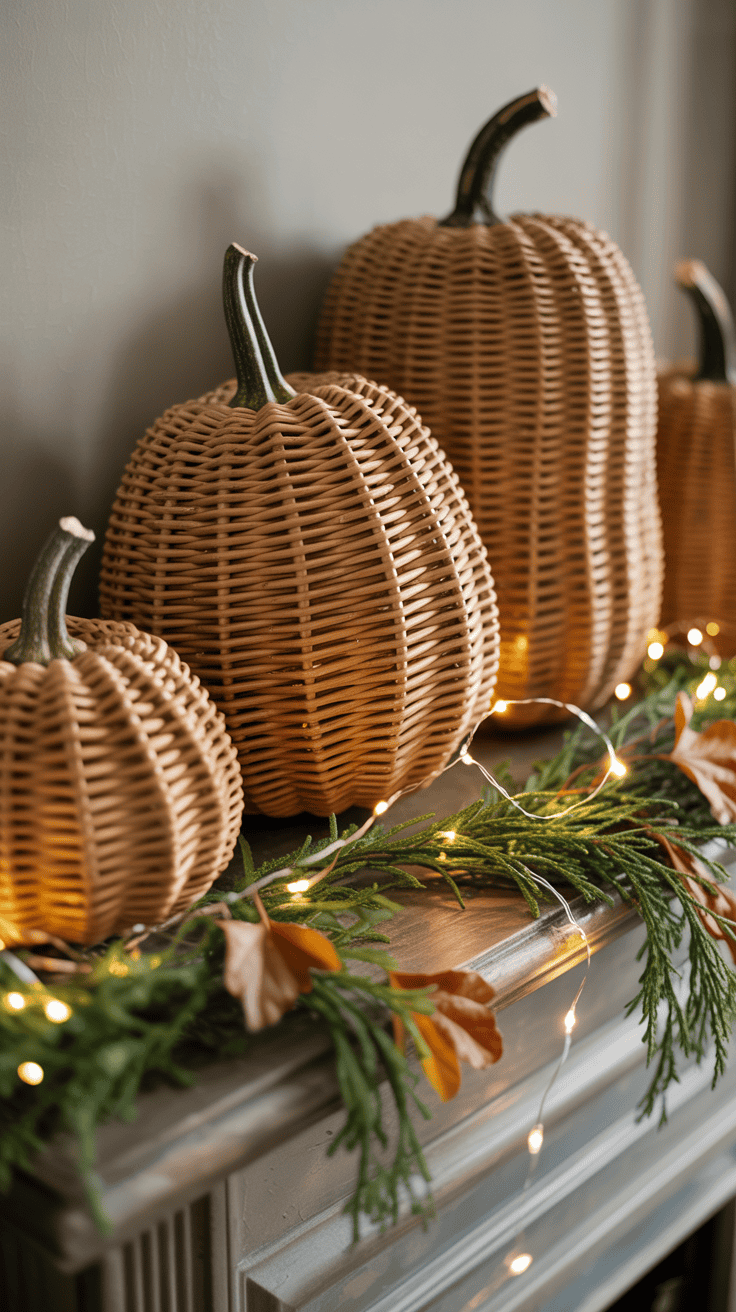 Wicker Pumpkin Ideas for a Rustic Fall Touch