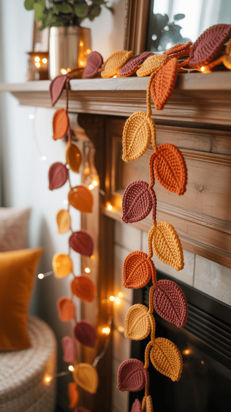 Crochet Fall Garland for a Rustic Seasonal Touch