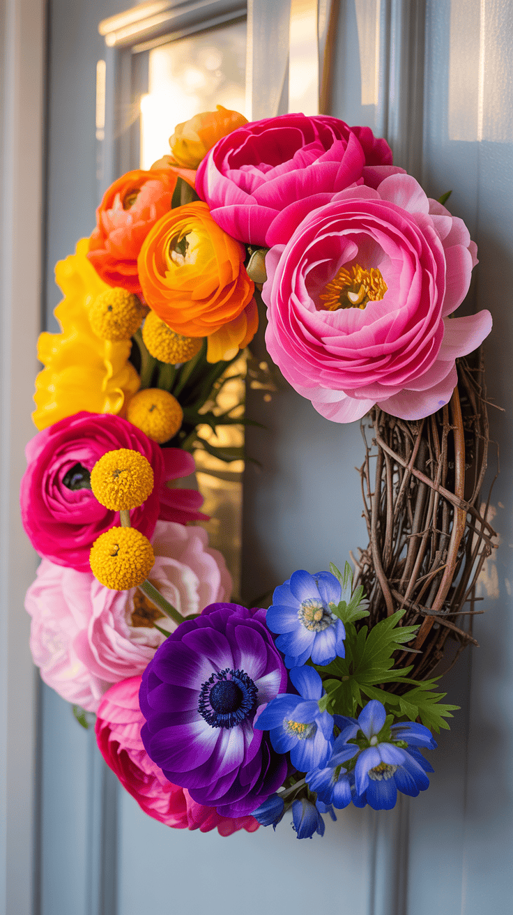 Colorful Spring Wreath Ideas DIY