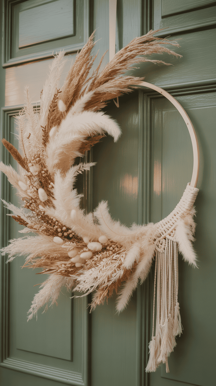 DIY Boho Wreath with Pampas Grass