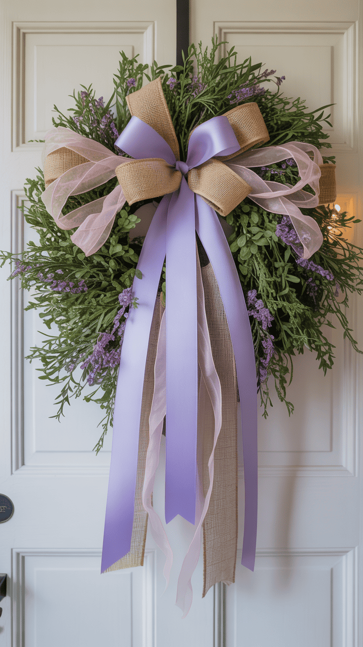 Front Door Wreath Ideas with Ribbons