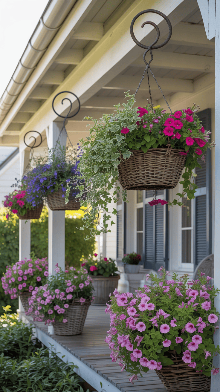 Front Porch Ideas with Hanging Baskets