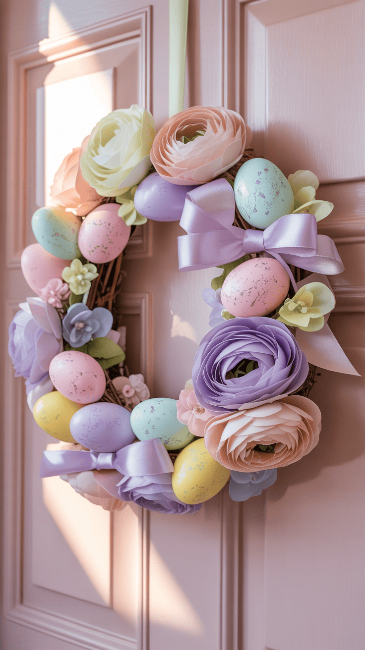 Pastel Easter Wreaths for Front Door