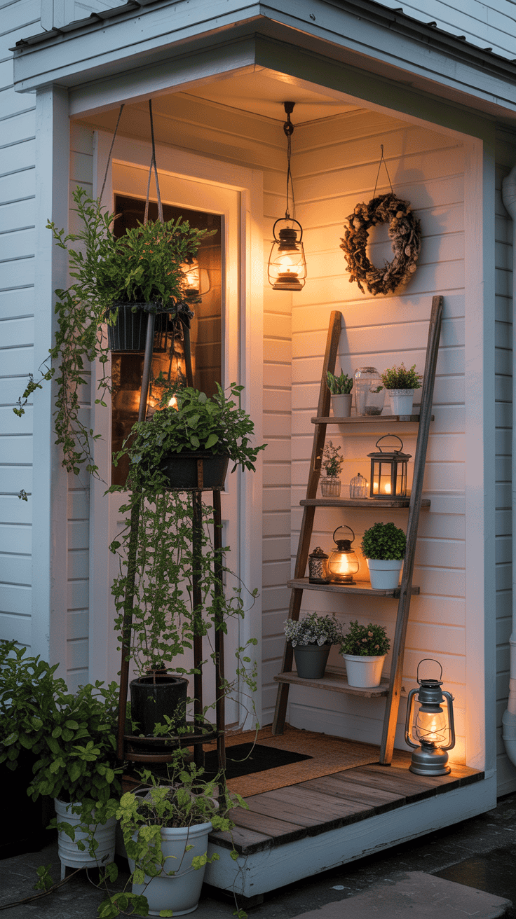Small Front Porch Decorating Ideas Using Vertical Space