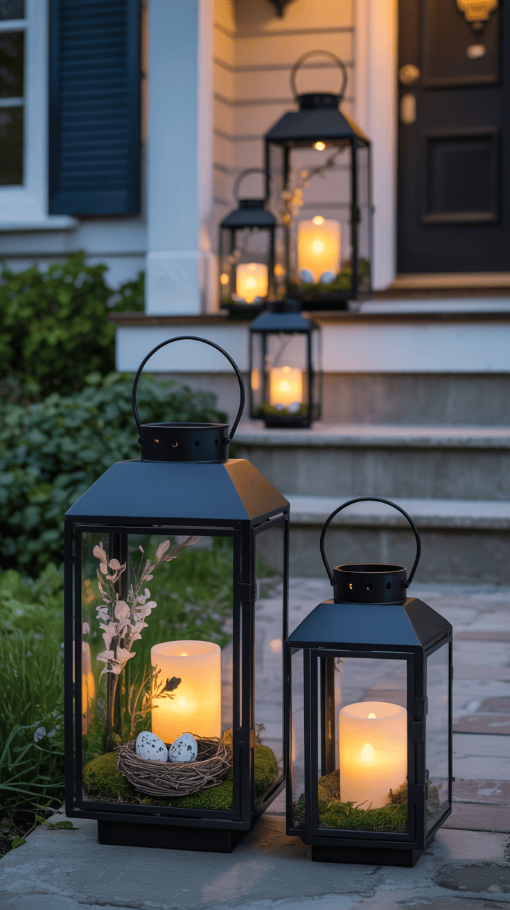 Spring Outdoor Decor with Garden Lanterns