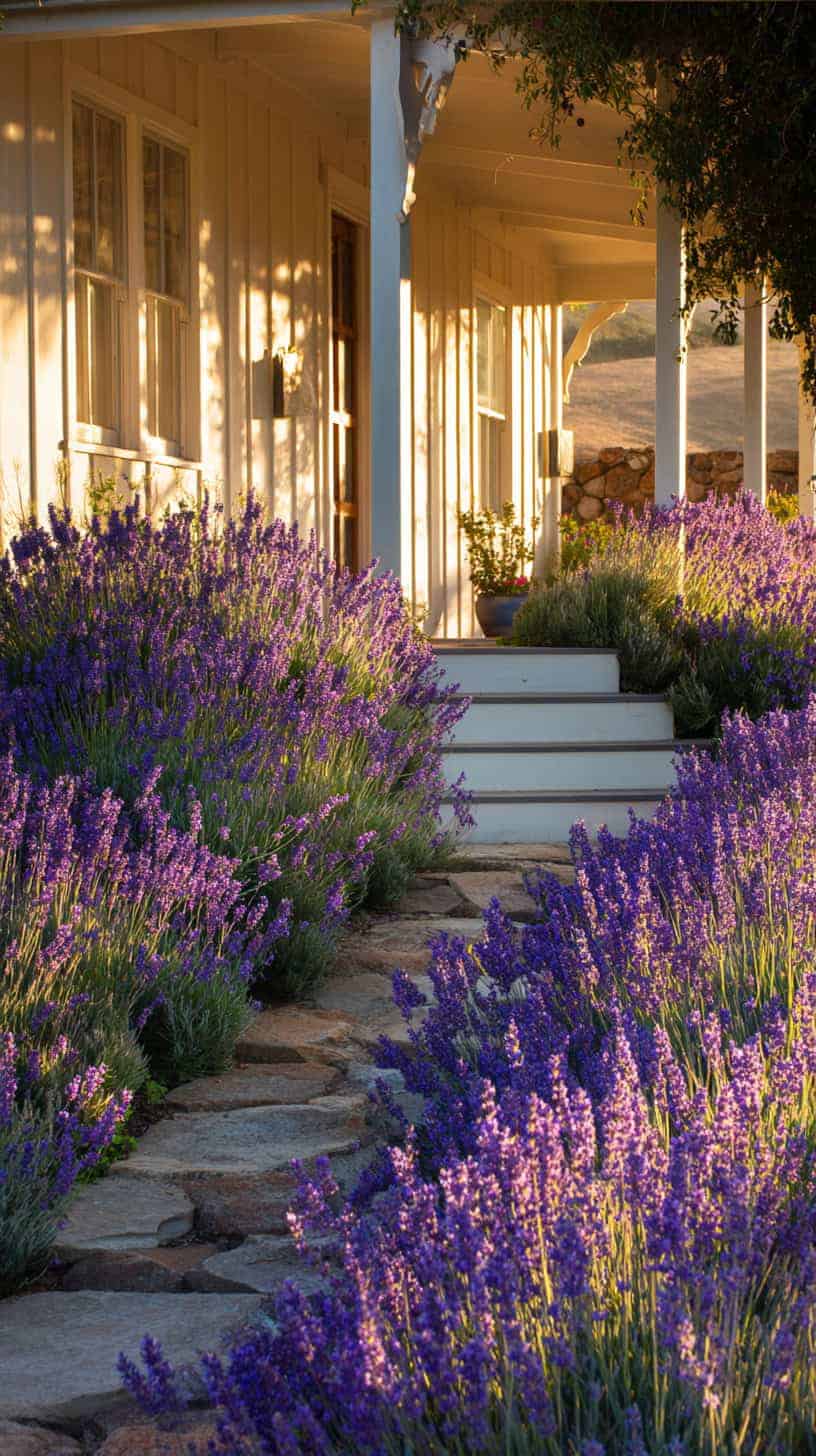 Drought-Tolerant Lavender Beds