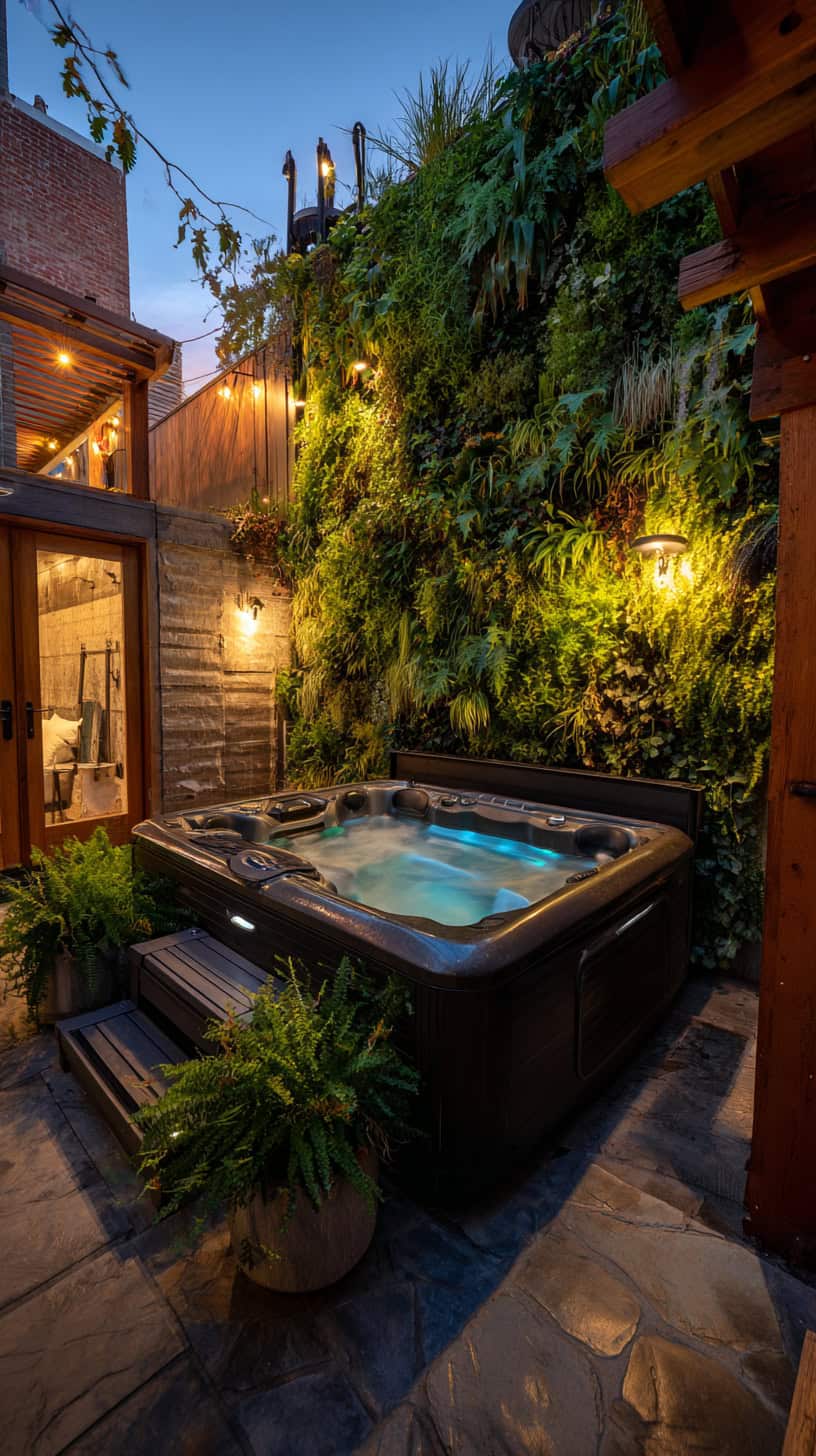 Backyard Patio Designs With Hot Tub for Small Backyards - Image 1