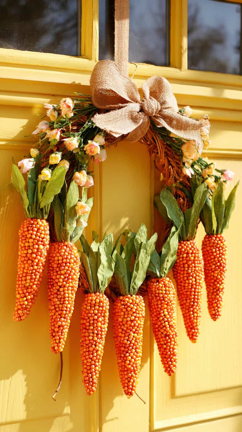 Beaded Carrot Spring Wreath - Image 2