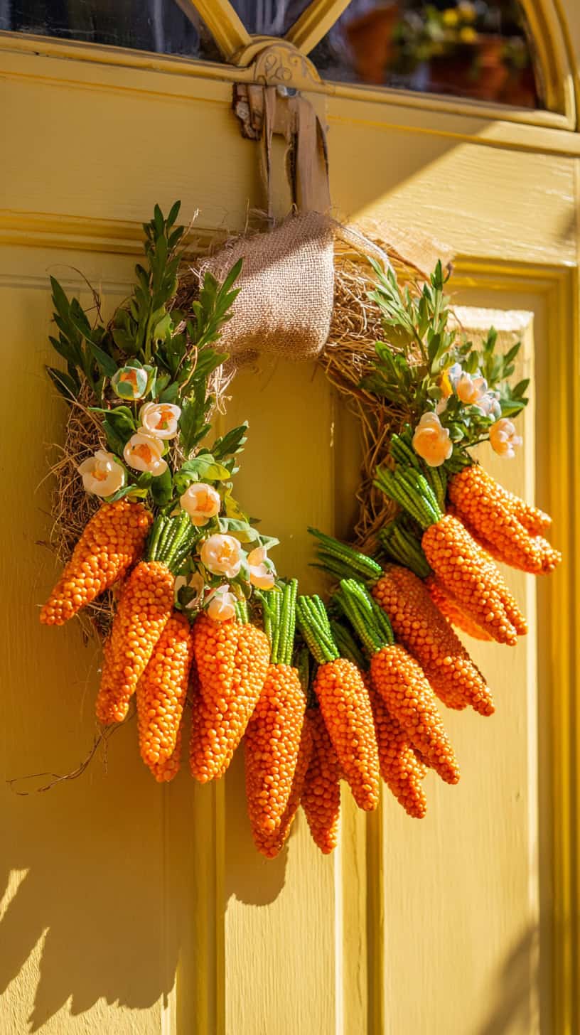 Beaded Carrot Spring Wreath - Image 1