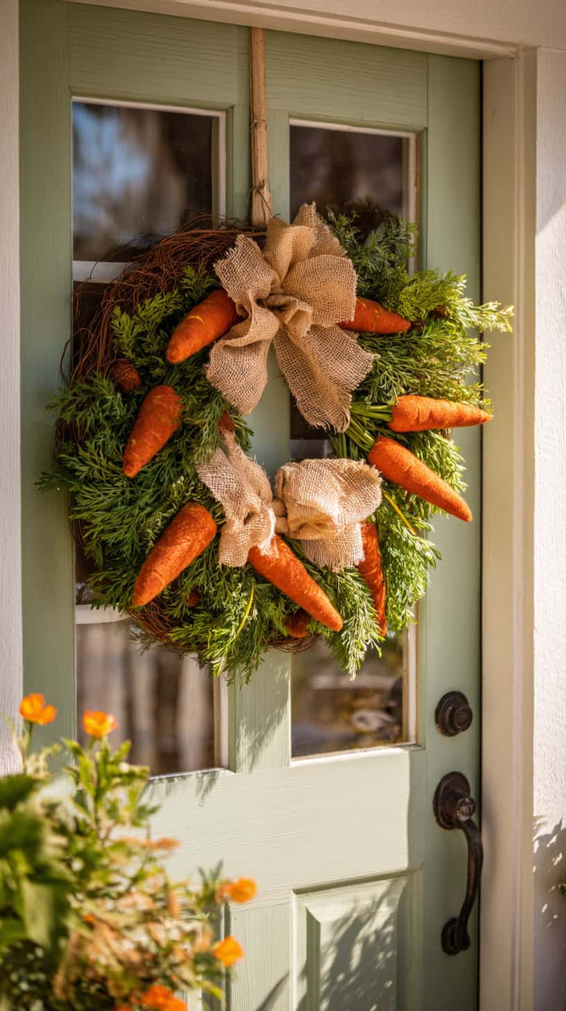 Carrot-Inspired Floral Wreath - Image 1