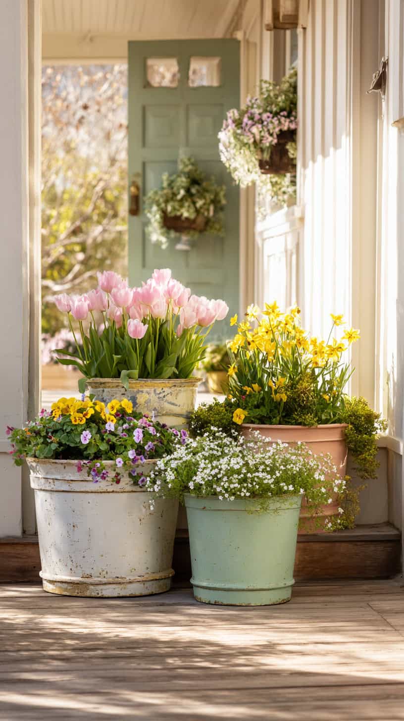 Charming Spring Flower Pots for Porches - Image 2