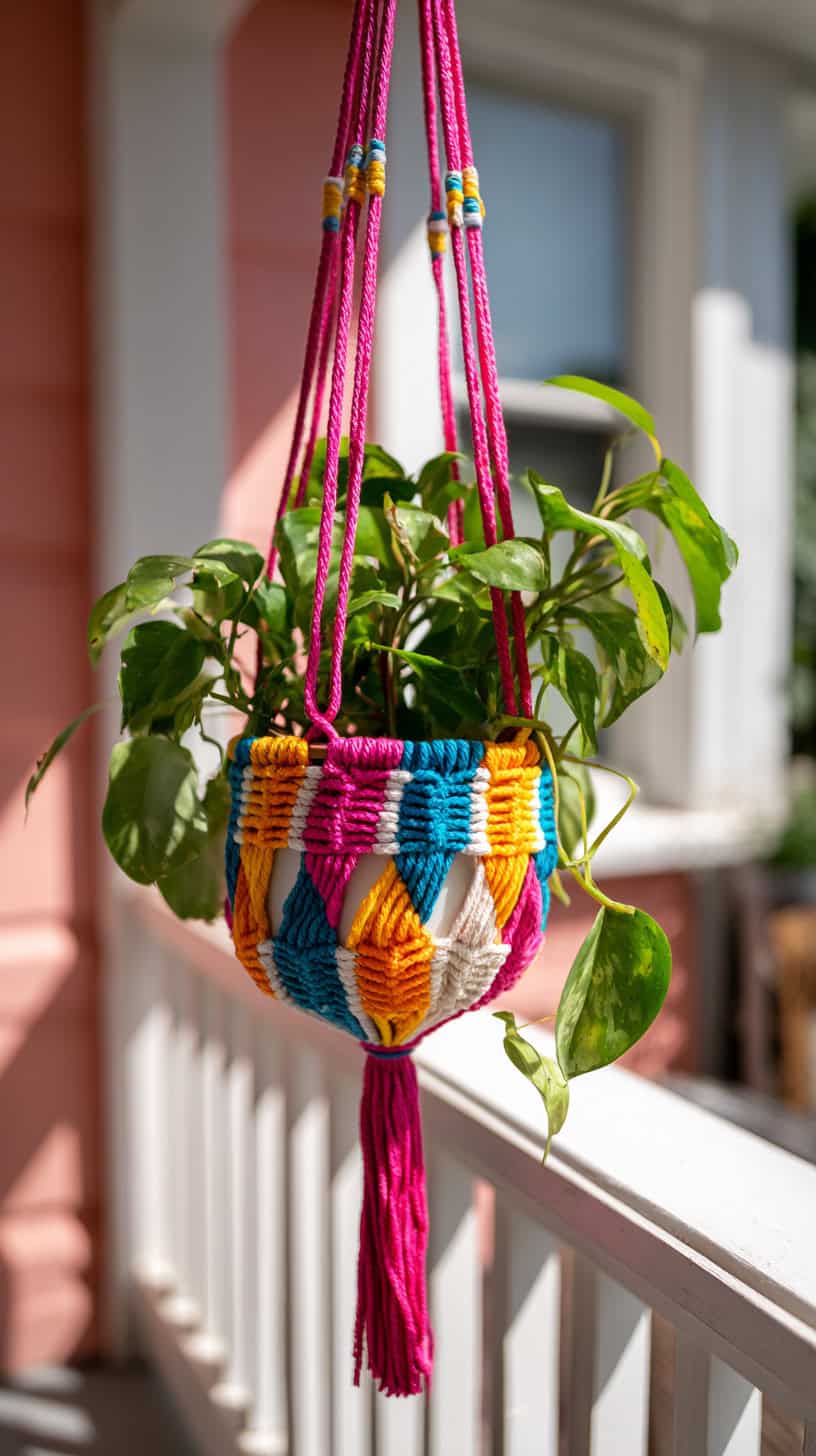 Colorful Macrame Holder - Image 2