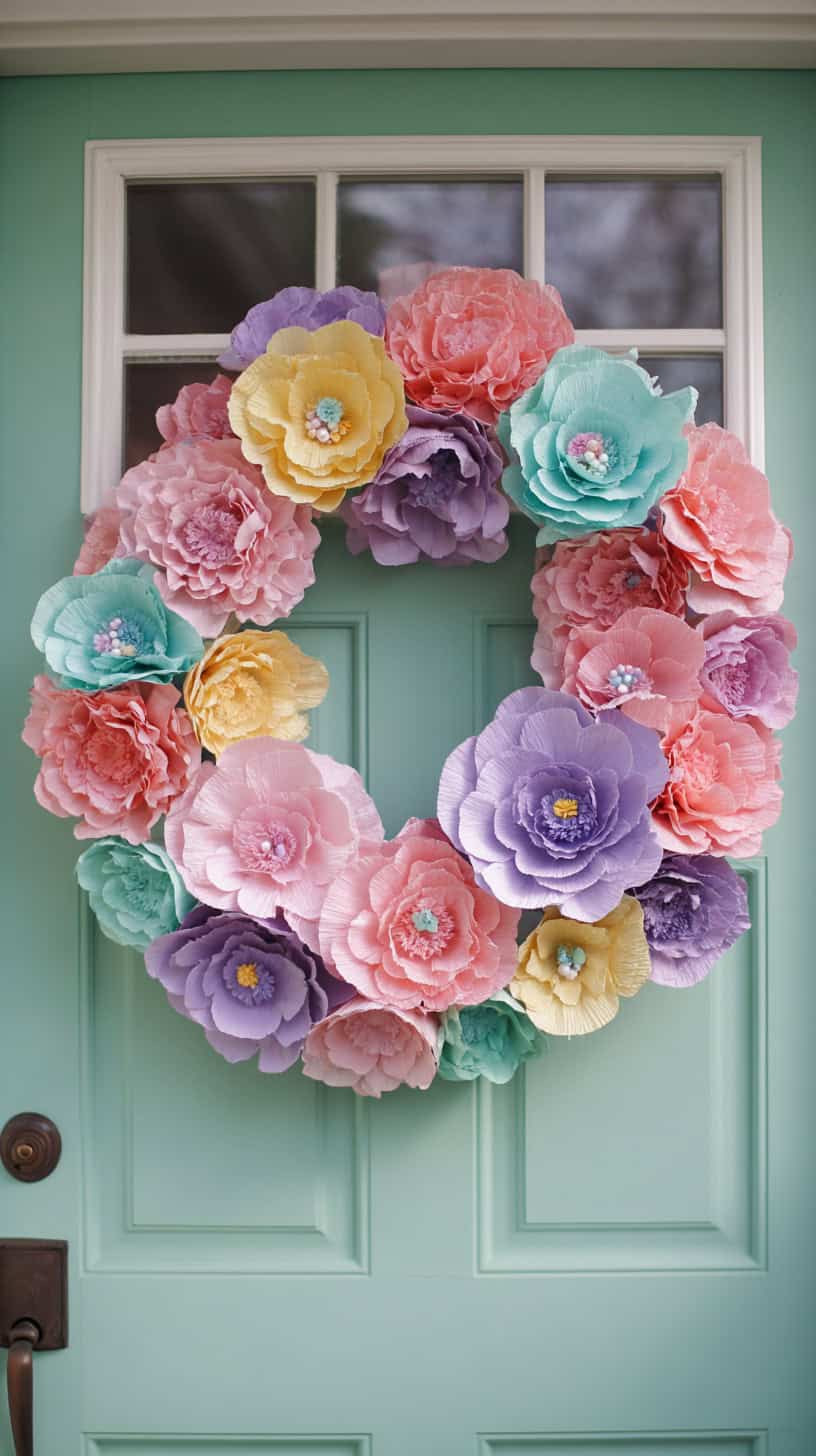 Cupcake Liner Flower Wreath - Image 1