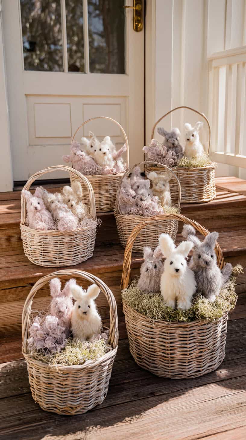 Easter Baskets with Flocked Bunnies - Image 2