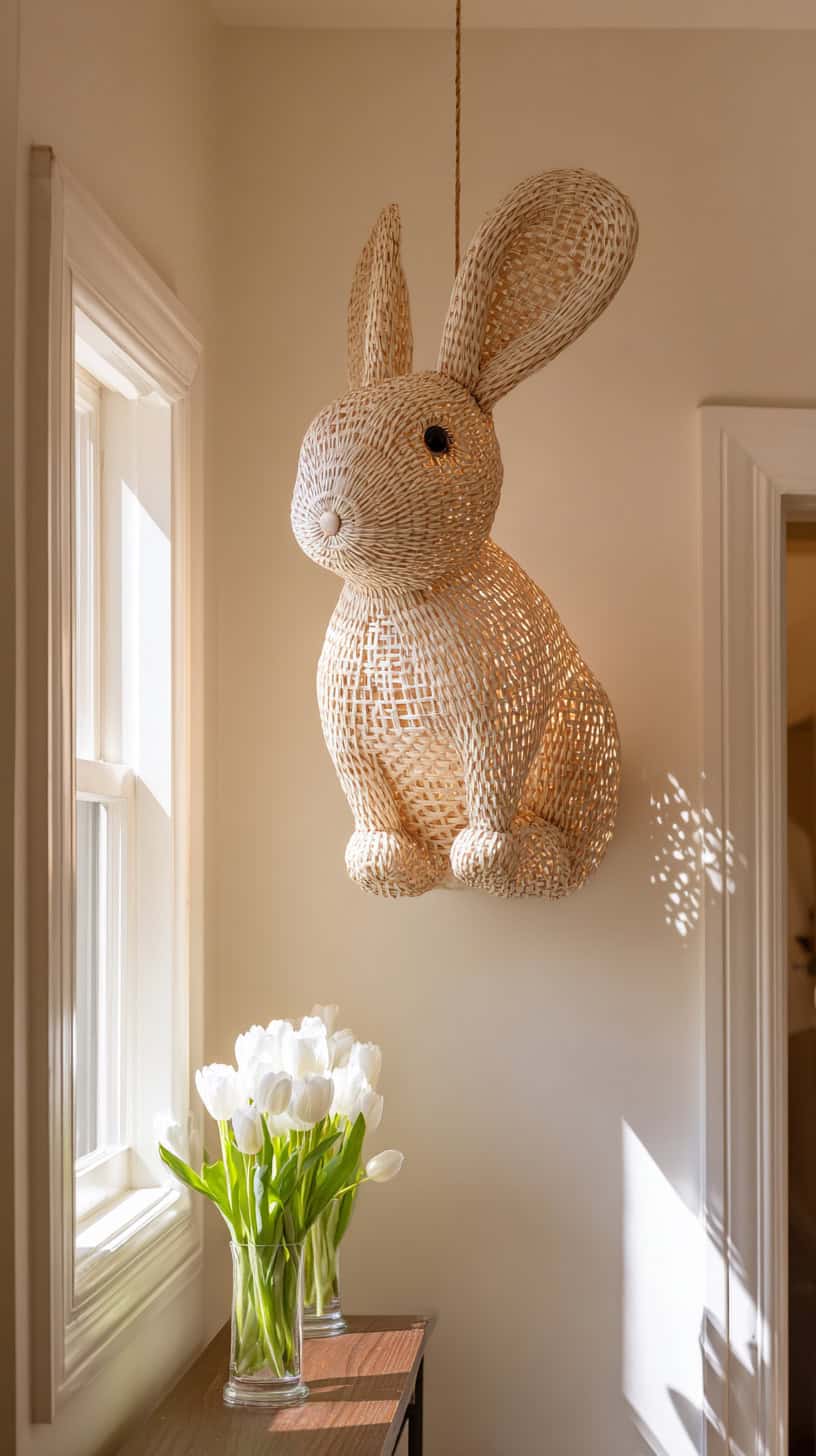 Easter Bunny Rattan Hanging - Image 1