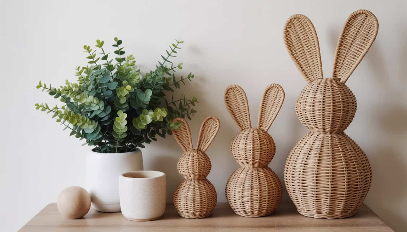 17 Rattan Bunny Decor for Natural and Neutral Spring Styling