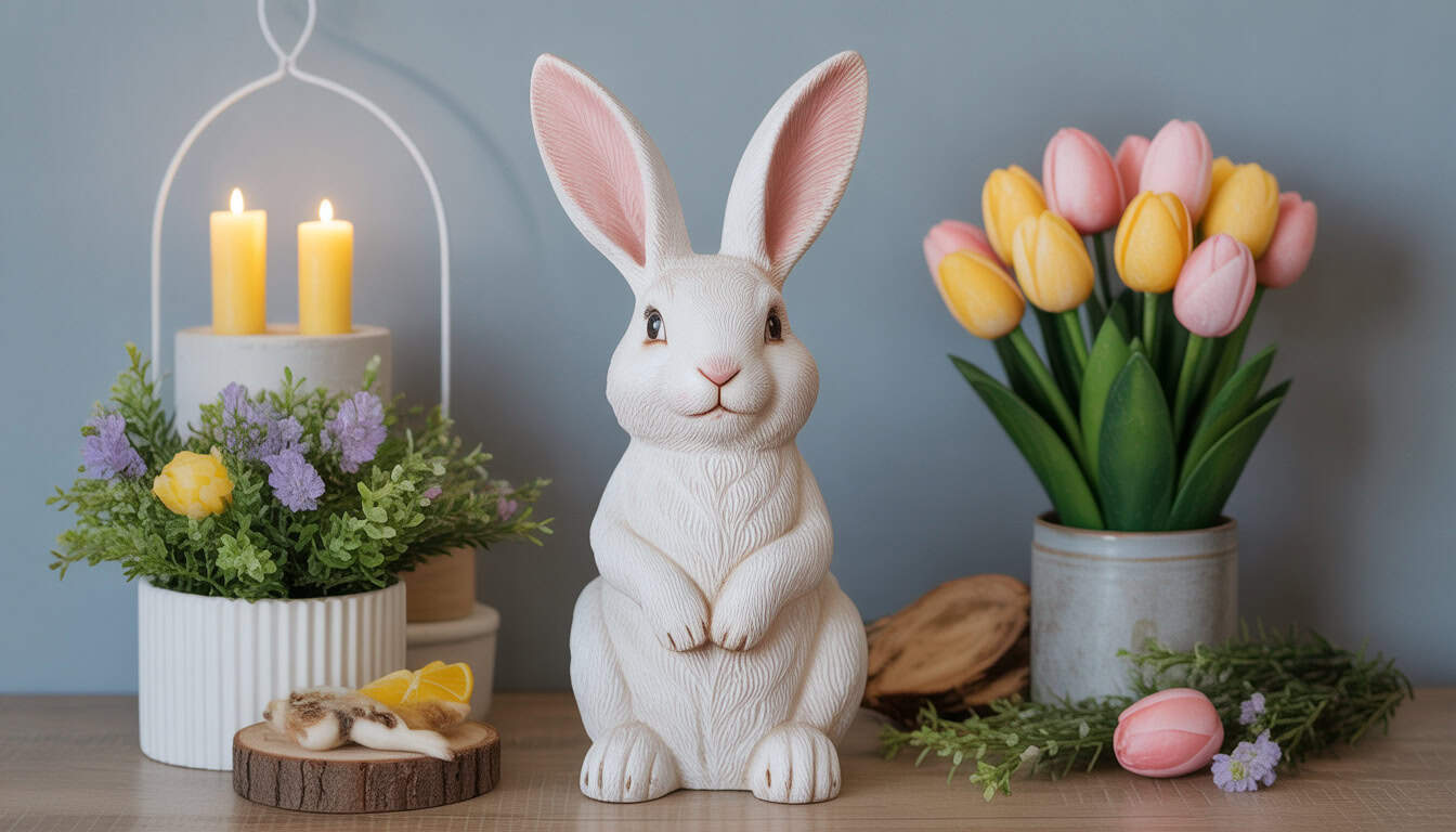 Bunny Figurine Decor Ideas for Easter and Spring Displays