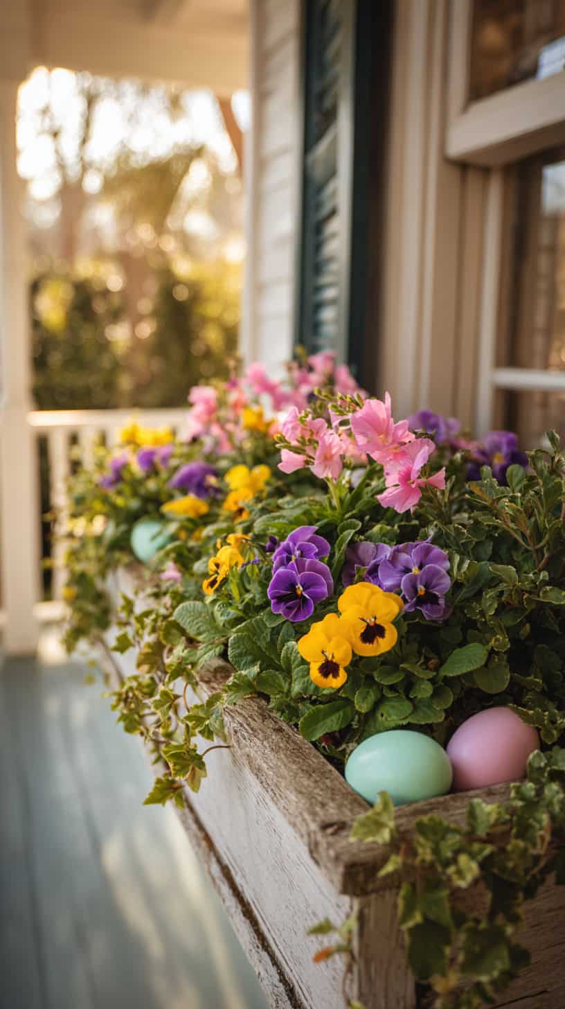 Flower Box with Artificial Eggs - Image 1