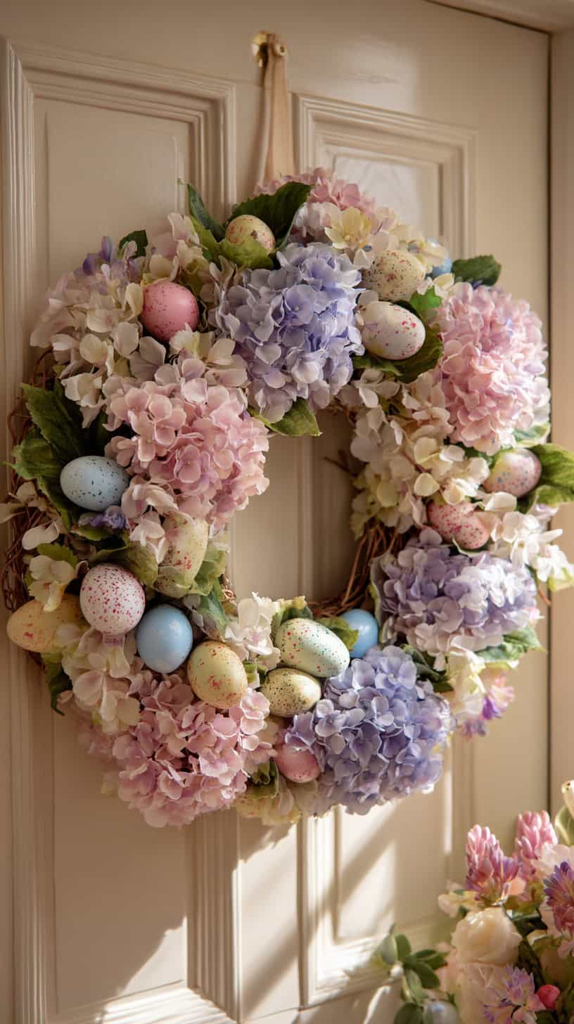 Hydrangea Easter Egg Wreath - Image 1