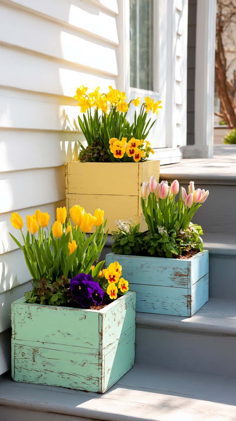 Painted Wooden Planters - Image 2