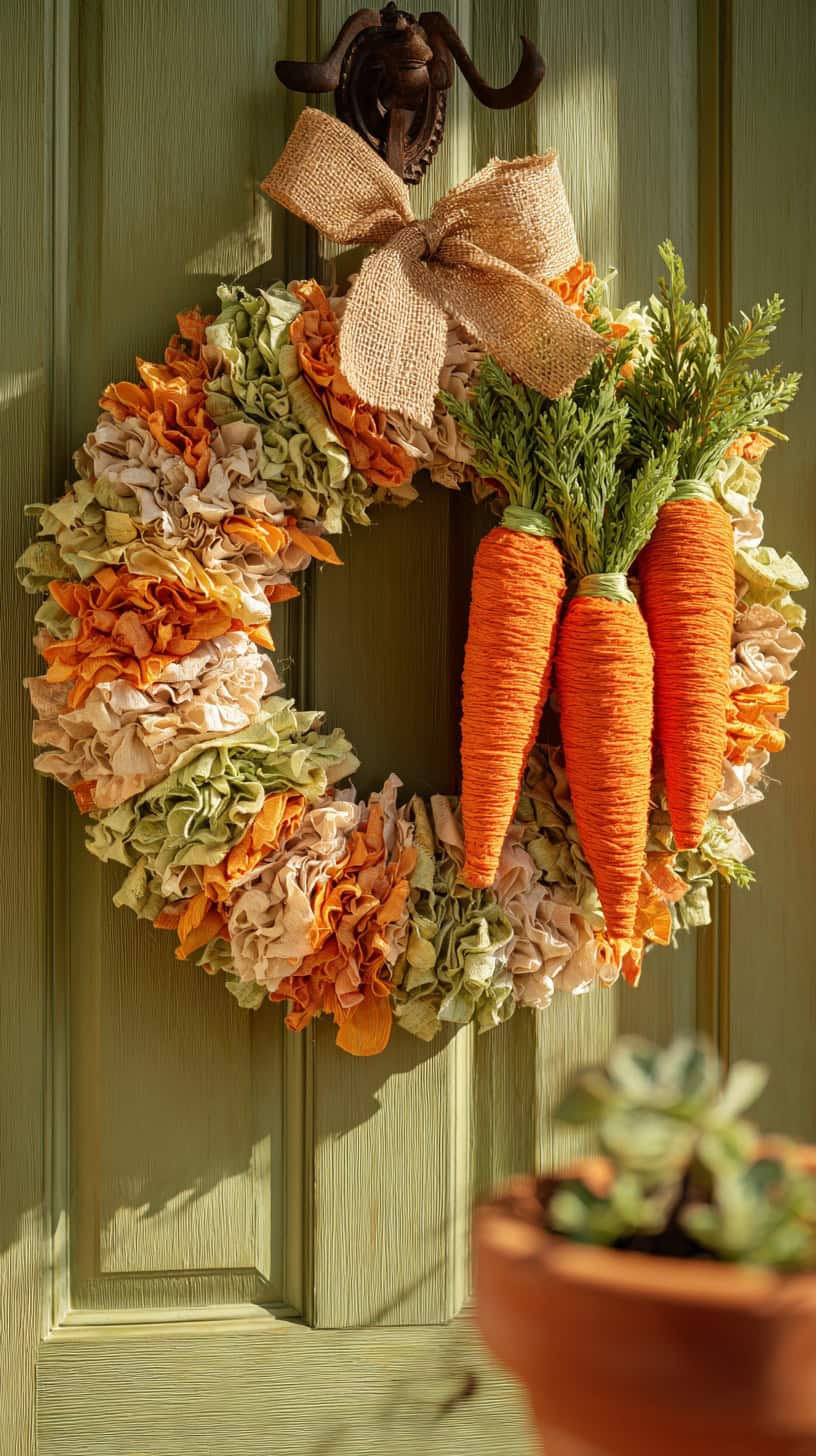 Rag Wreath Carrot Swag - Image 2