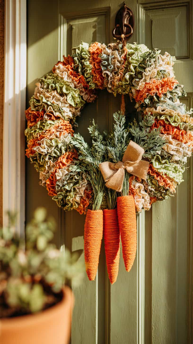 Rag Wreath Carrot Swag - Image 1