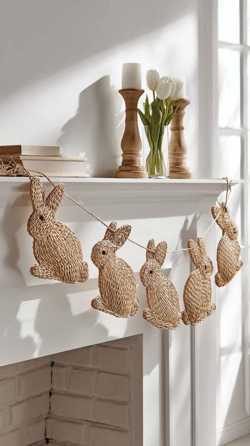 Rattan Bunny Banner Display - Image 2