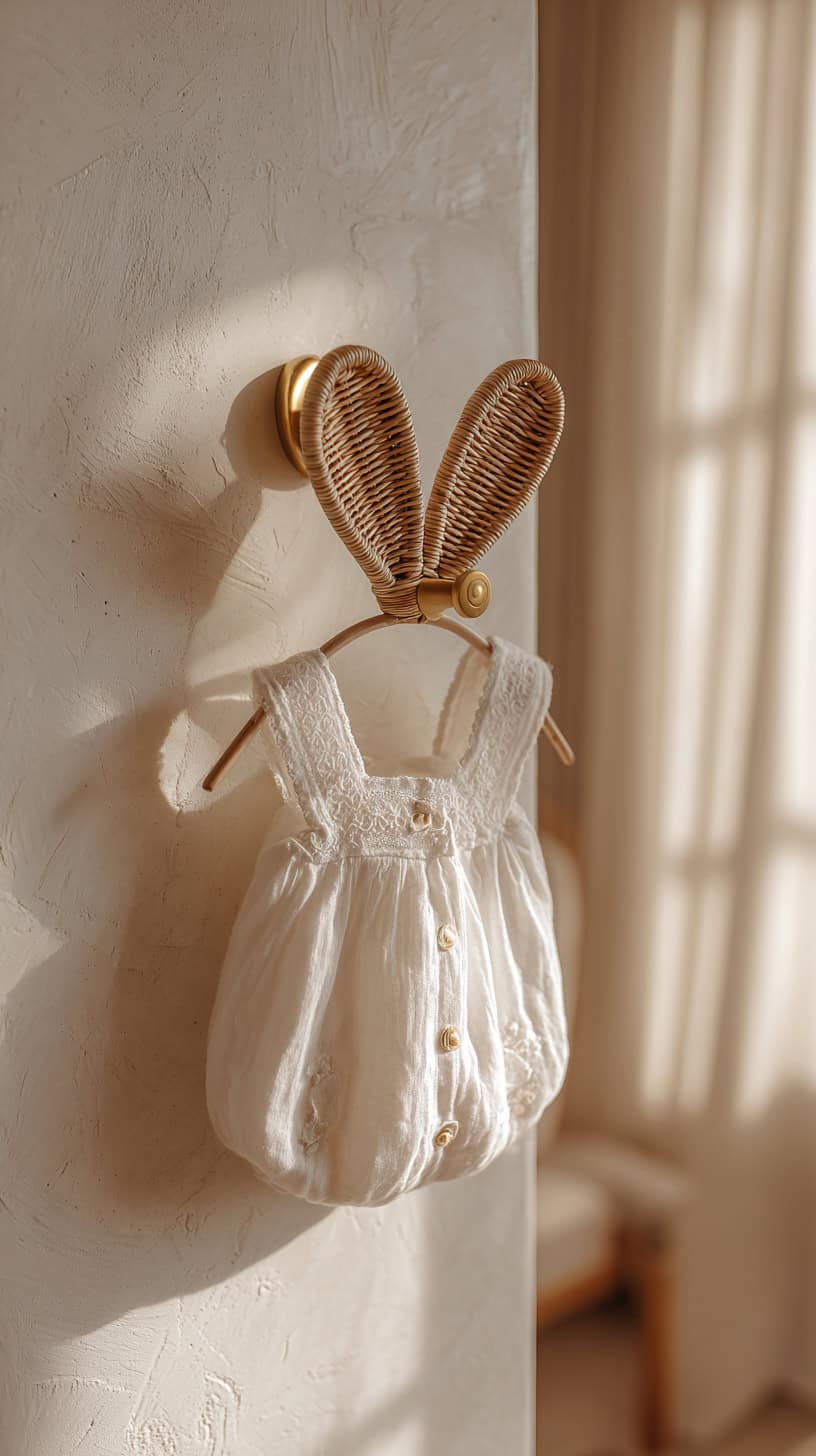 Rattan Bunny Nursery Hanger - Image 2
