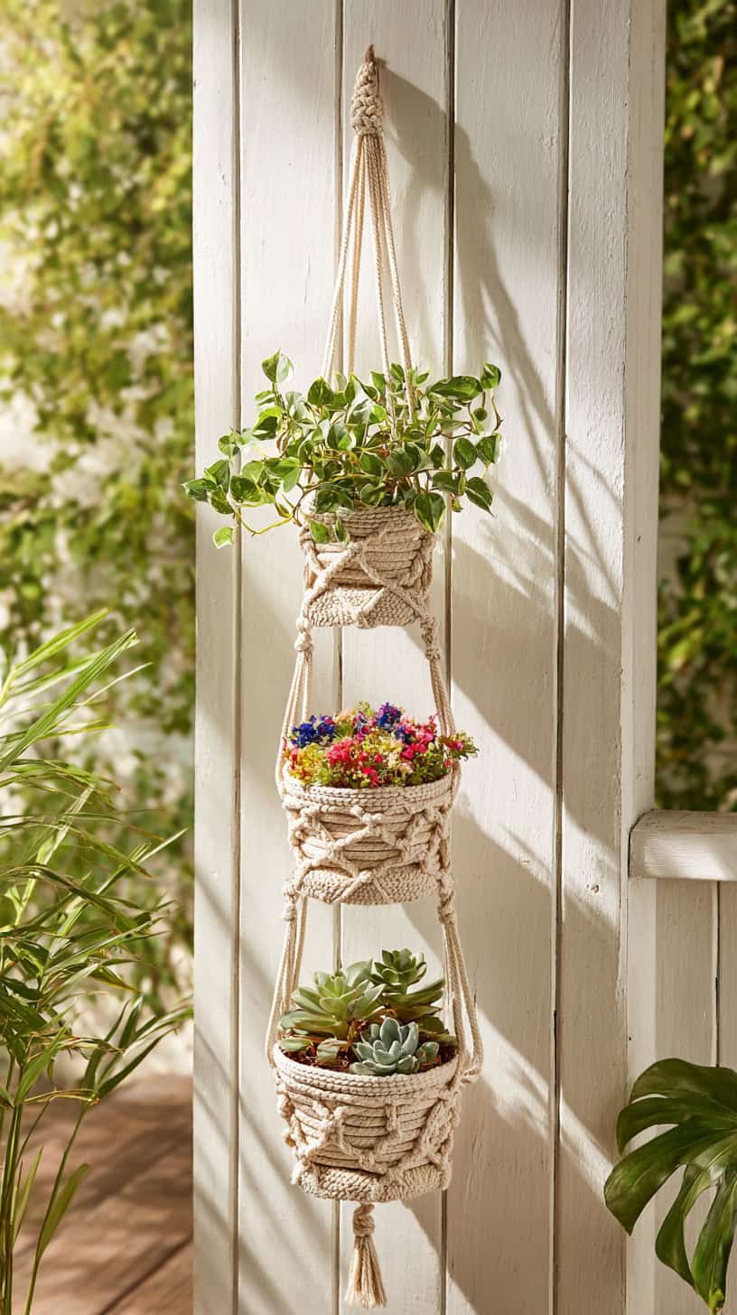 Triple Planter Wall Hanging - Image 2