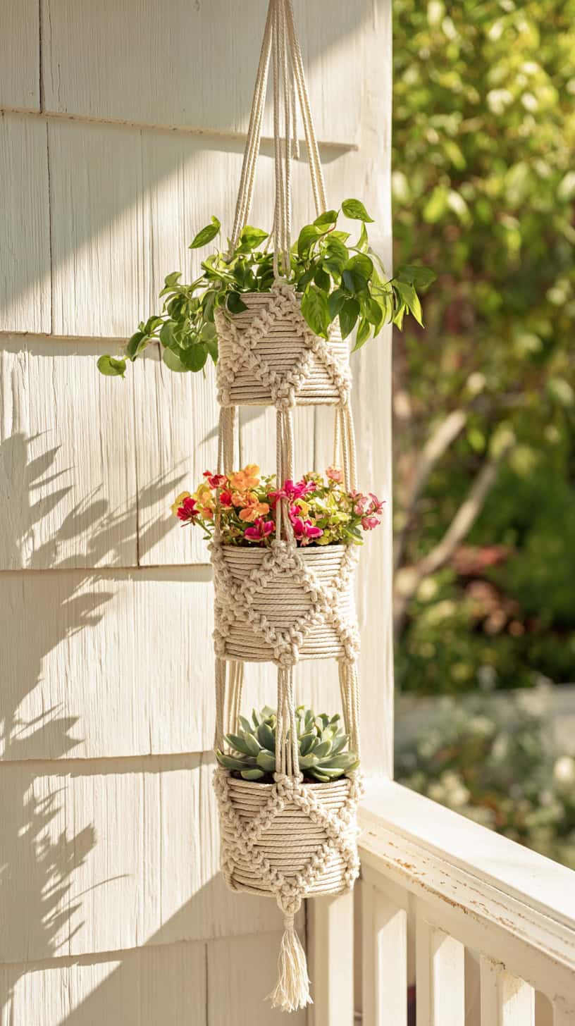 Triple Planter Wall Hanging - Image 1