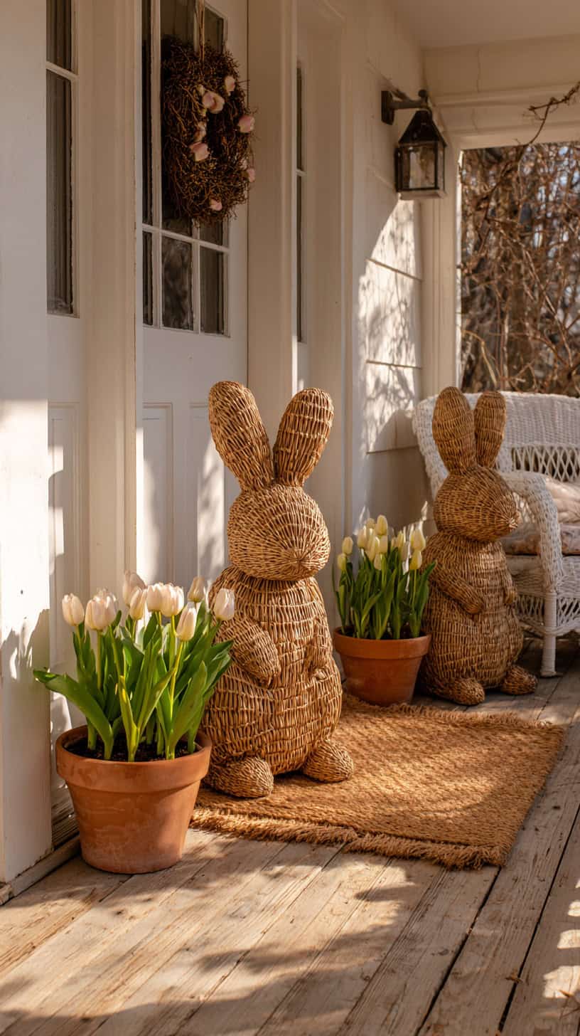Whimsical Bunny Porch Decor - Image 1