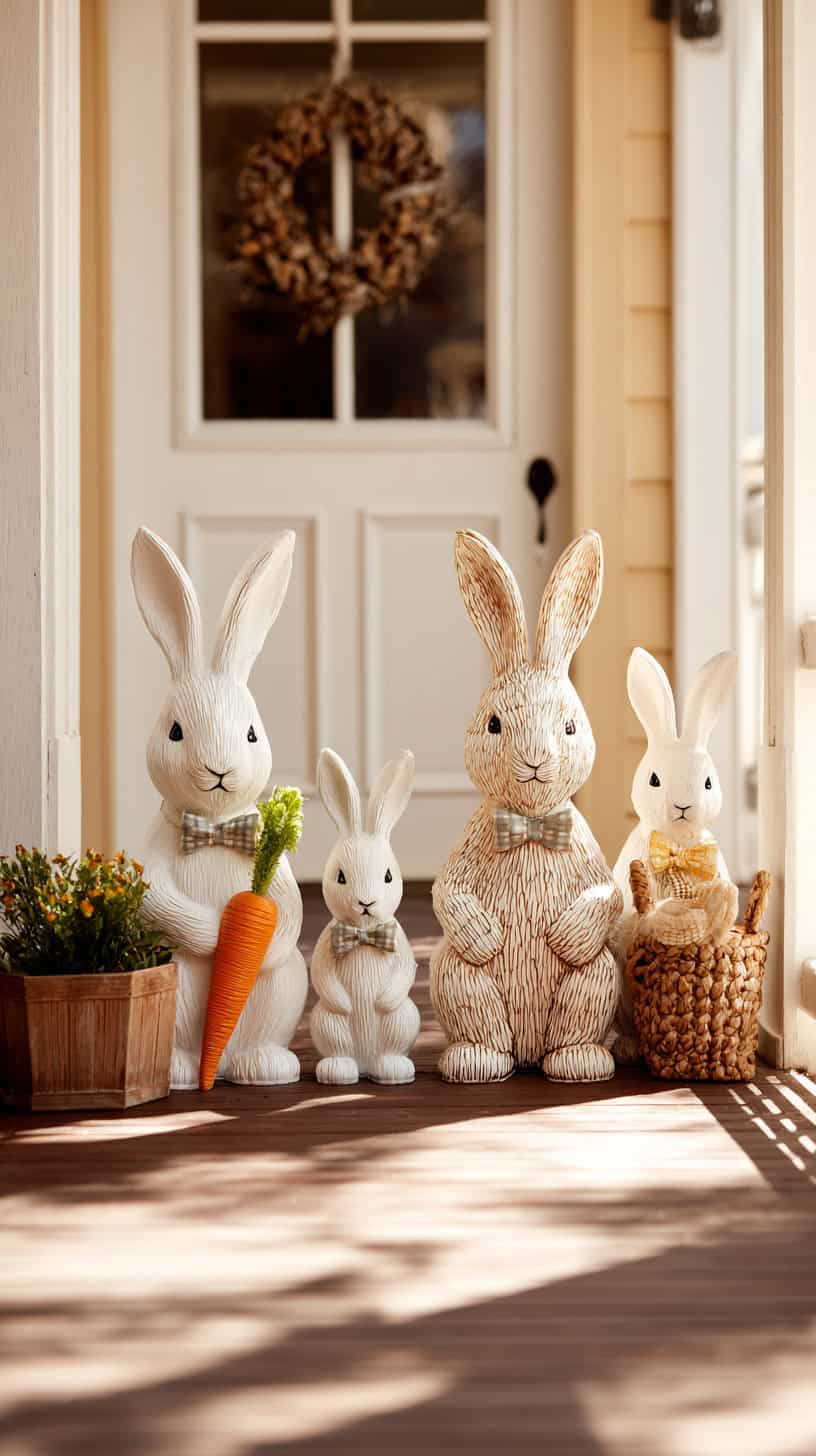 Whimsical Bunny Statues - Image 2