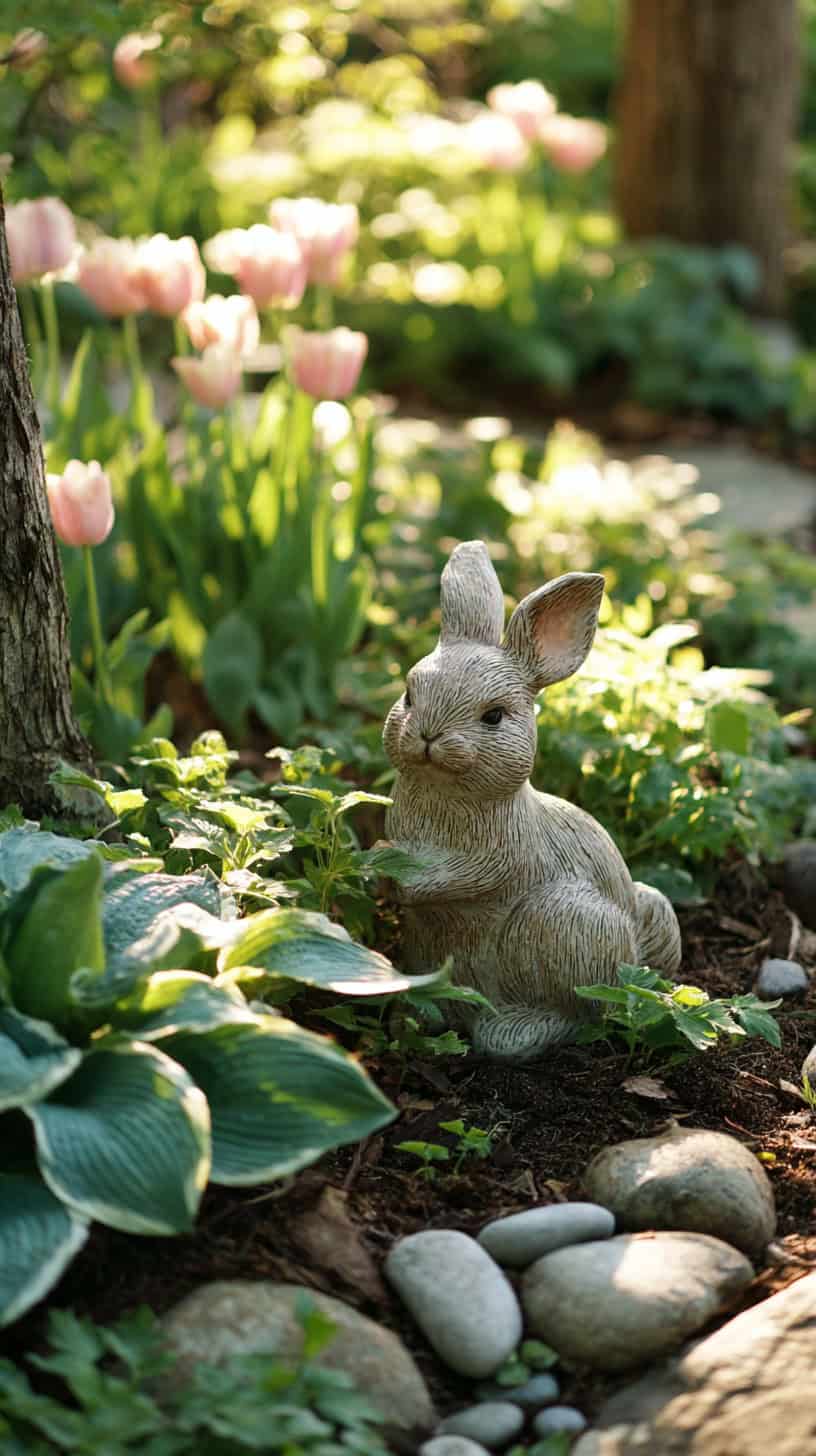 Whimsical Garden Bunny Statue - Image 1