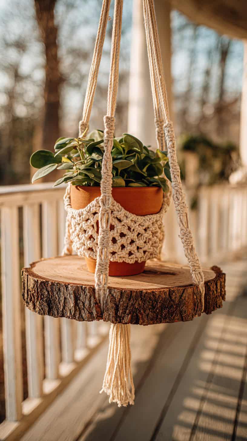 Wood Slice Shelf Hanger - Image 1