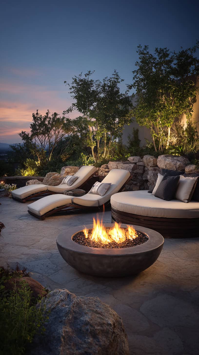 Backyard Gas Fire Loungers - Image 2