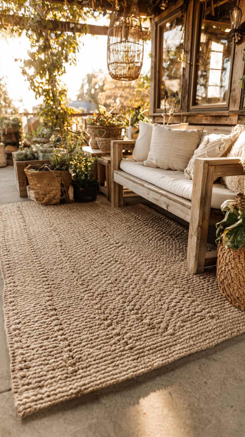 Boho Woven Outdoor Rug - Image 1