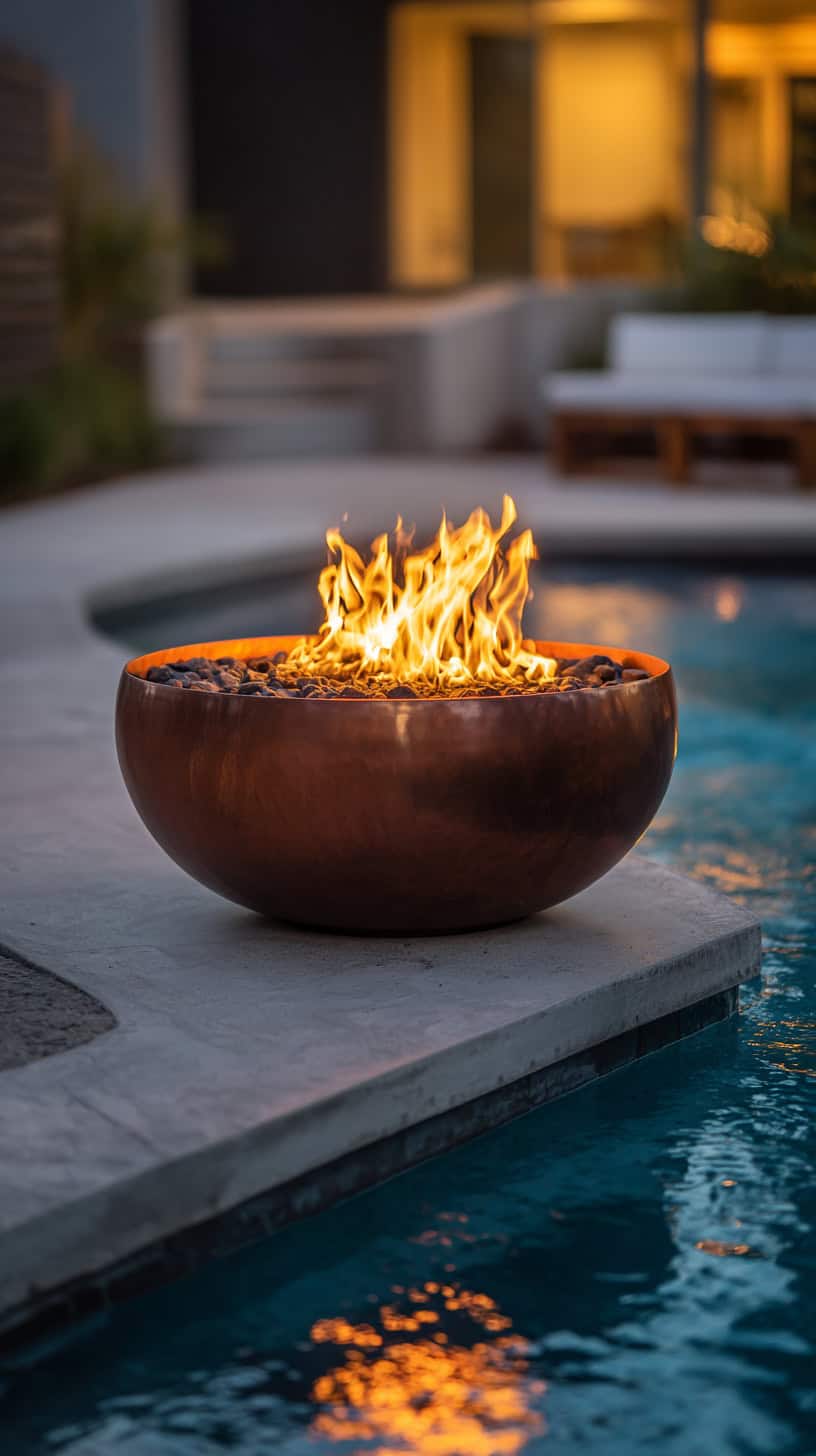 Compact Poolside Fire Bowl - Image 1