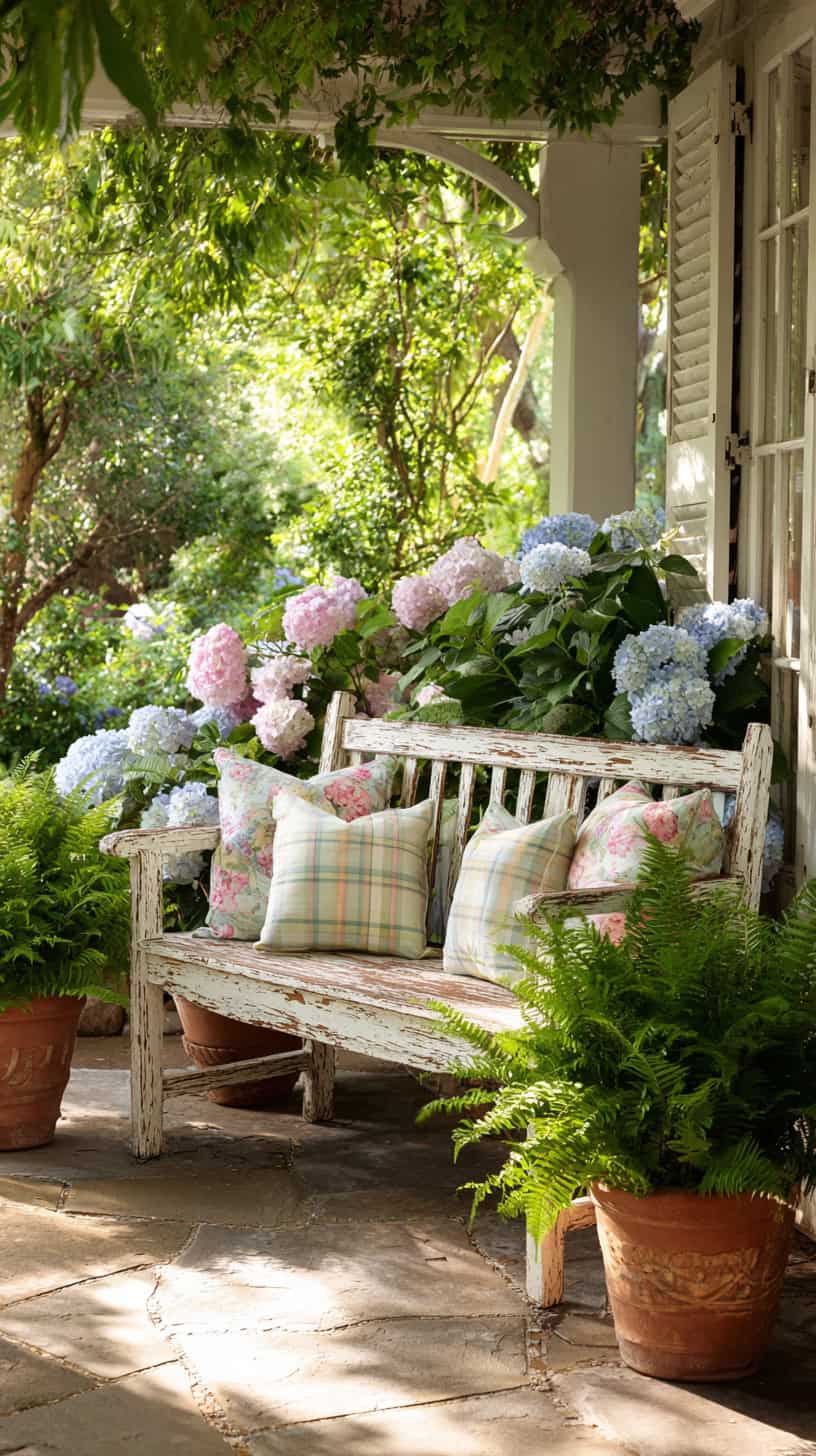 Cottage Bench with Greenery - Image 2