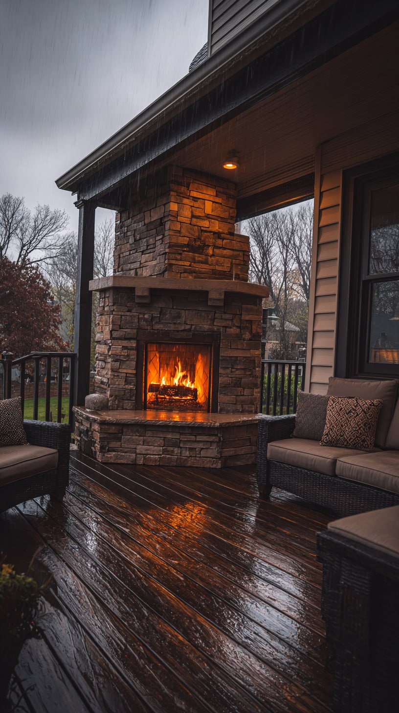 Covered Porch with Fireplace: Rainy Day Bliss - Image 1