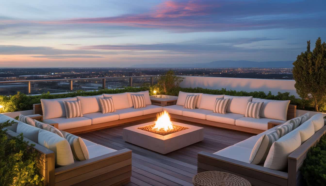 19 Luxury Rooftop Patio With Fire Pit Ideas for Elevated Entertaining