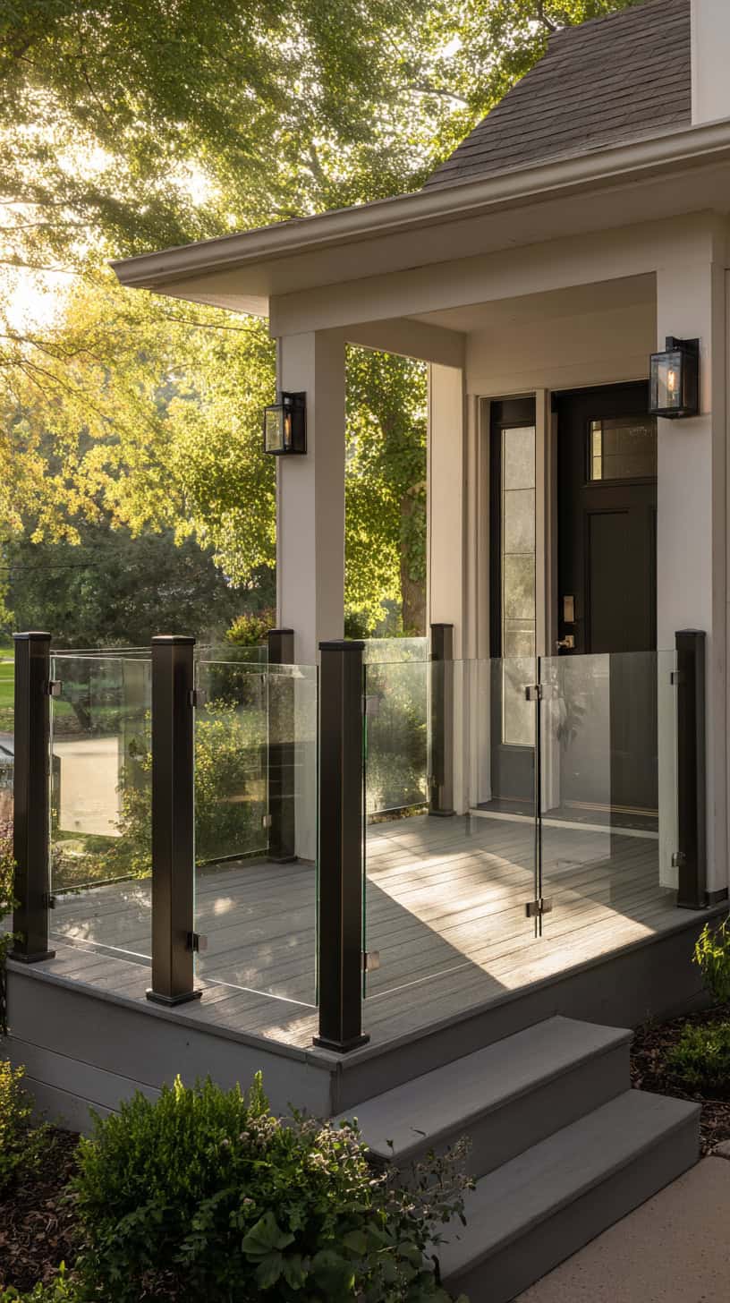 Glass Panel Entrance Railings - Image 1