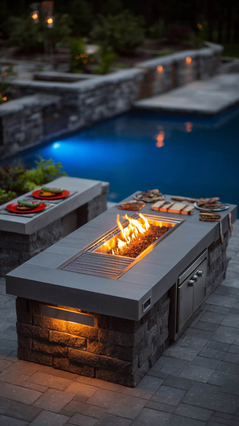 Grill-Ready Raised Fire Pit - Image 1