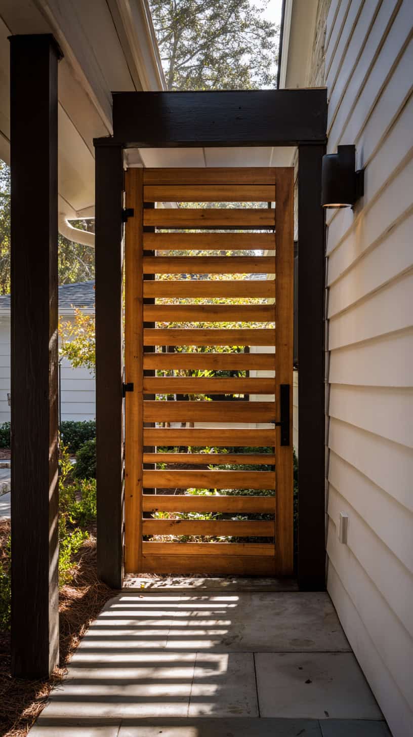 Horizontal Wood Slat Railings - Image 1