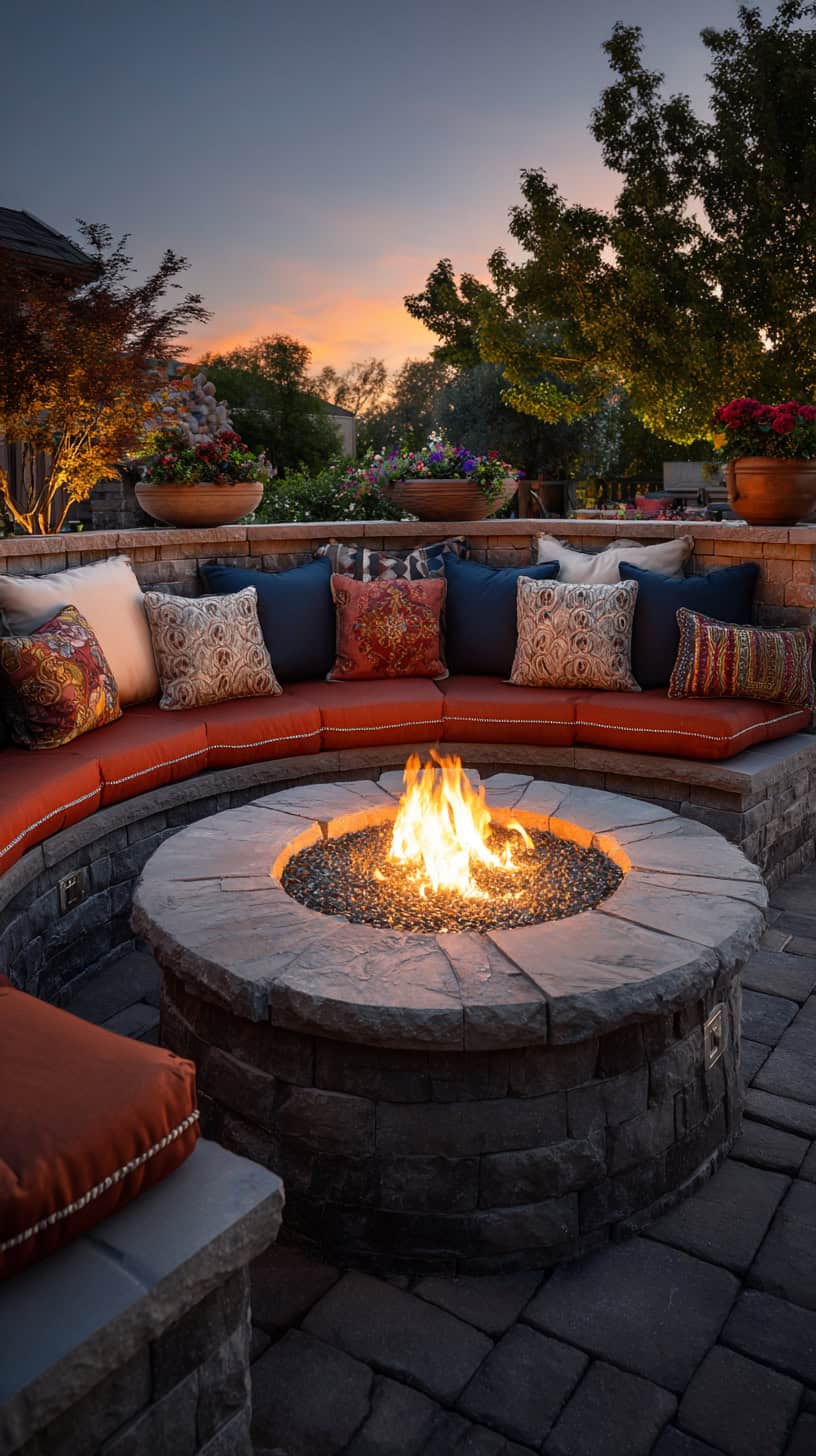 Large Fire Pit with Cushions - Image 1