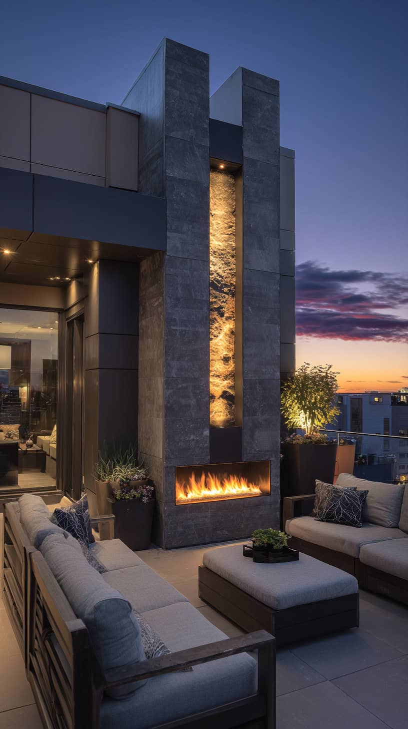 Luxury Outdoor Fireplace Wall - Image 2