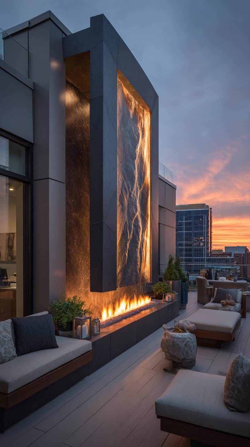 Luxury Outdoor Fireplace Wall - Image 1