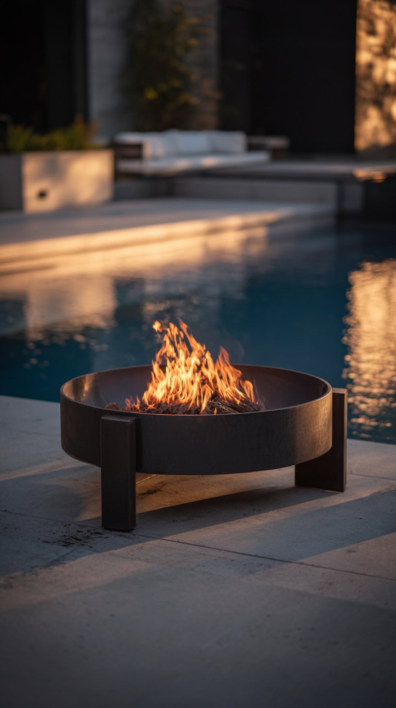 Minimal Steel Fire Bowl - Image 1