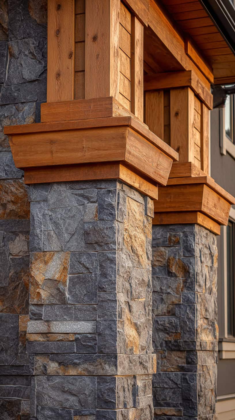 Mixed Stone Wood Trim - Image 2
