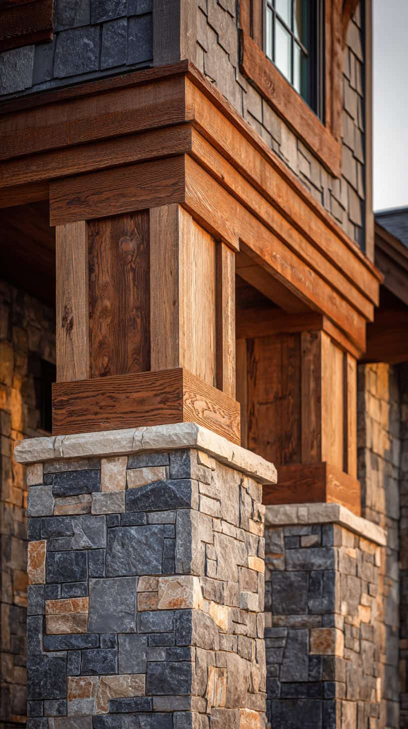 Mixed Stone Wood Trim - Image 1
