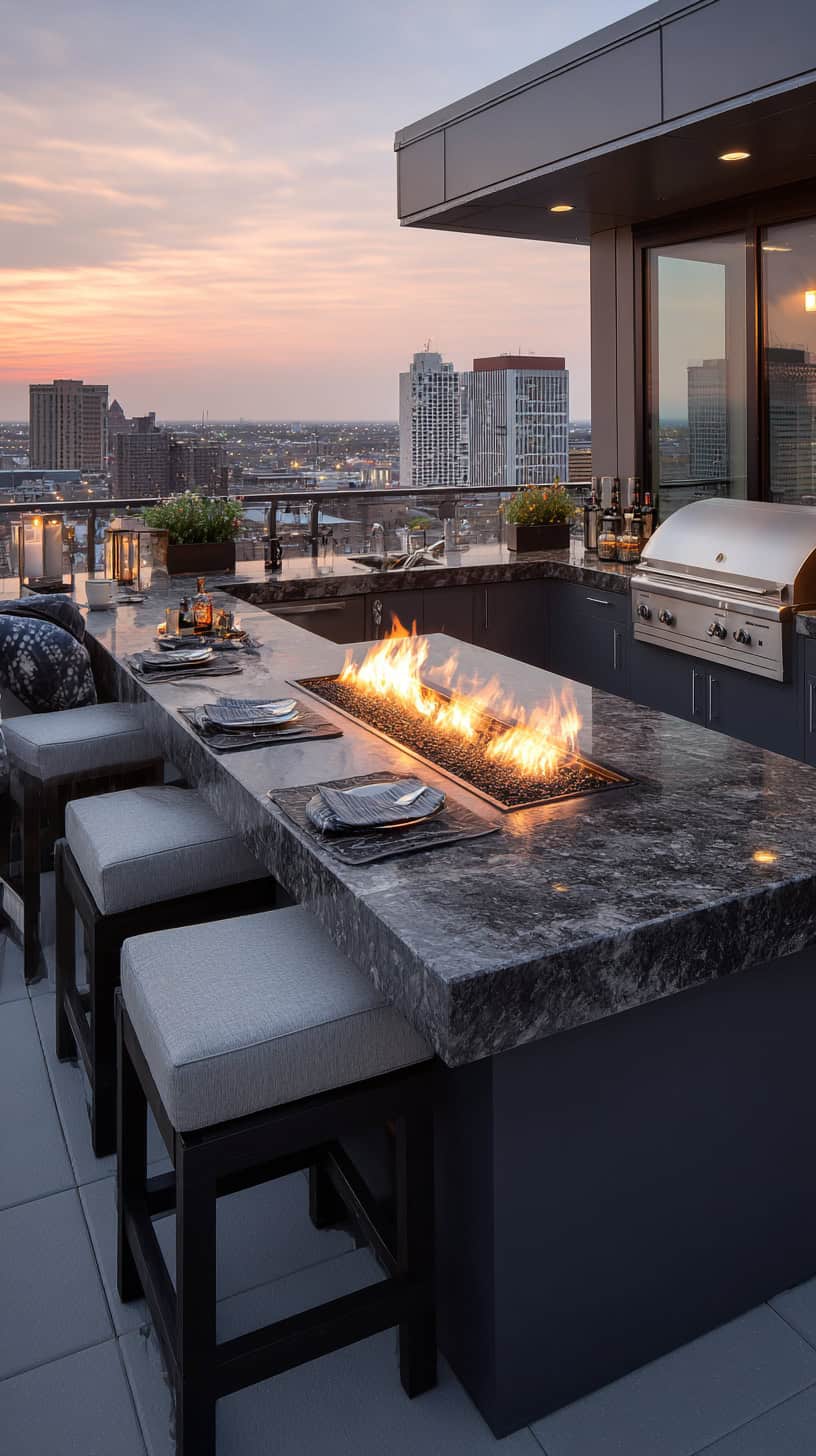 Modern Outdoor Kitchen Pit - Image 2